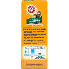 ARM & Hammer mixed into a litter pan reducing odor and easing scooping