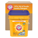 Arm & Hammer front packaging showing 18 lb pail and Crisp Clean branding, clear product benefit