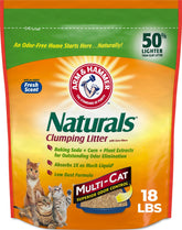 Arm & Hammer front packaging showing brand and multi-cat 18 lb benefit