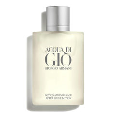Armani Beauty Acqua di Giò front bottle showing size and elegant label benefits calming skin