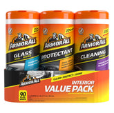 Armor All front packaging showing three 30-count canisters and quick storage benefit