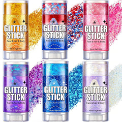 AROIC front packaging showing six colorful glitter sticks for easy selection