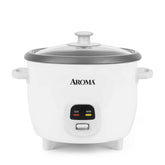 AROMA ARC-393NG front view showing compact design and white finish for countertop convenience