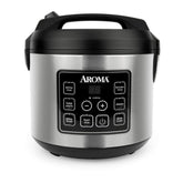 AROMA front view of ARC-150SB showing digital display and stainless finish benefits convenience