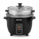 AROMA front view of ARC-363-1NGB showing compact design and black finish, ideal for small kitchens