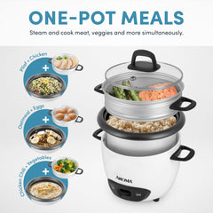 AROMA inner nonstick pot closeup highlighting easy release and faster cleanup benefit