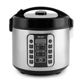 AROMA front control panel showing presets and benefits of easy one-touch cooking