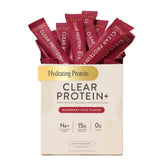 Arrae front packaging showing 14 single-serve clear protein packets for convenience