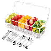 ARSTPEOE front view of five-compartment tray for organized serving