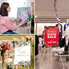 ARTASY easel holding a wedding welcome sign demonstrating professional presentation