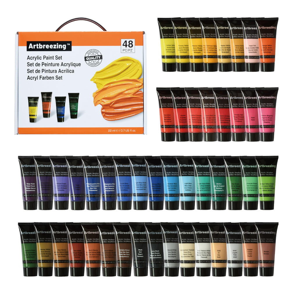Artbreezing 48-color set front view showing full palette and packaging benefits