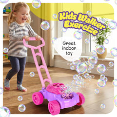 ArtCreativity mower producing continuous bubbles to encourage active chasing play