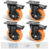 ASHGOOB caster front plate view showing mounting pattern and strength benefit