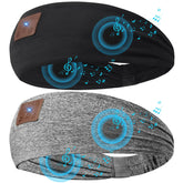 ASIILOVI front view of both headbands showing comfortable fit and light blocking
