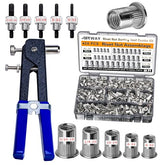 AskWay front view of kit case showing labeled compartments and manual rivet nut tool for organized access