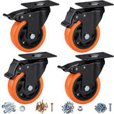 ASRINIEY front view of four casters showing complete packaged set and hardware benefit