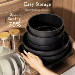 Astercook pan with handle removed showing quick-release convenience for oven use
