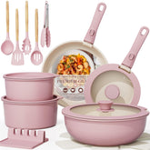 Astercook front packaging showing full pink 21-piece set and organized contents