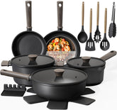 Astercook front packaging showing the complete 19-piece set and benefits