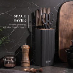Astercook wood grain handle detail for comfortable grip and stylish kitchen look