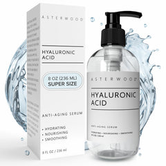 Asterwood front bottle showcasing clean hydrating serum benefits