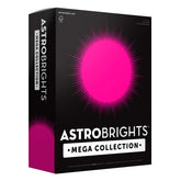 Astrobrights front stack of 625 bright pink sheets showing quantity and packaging benefit