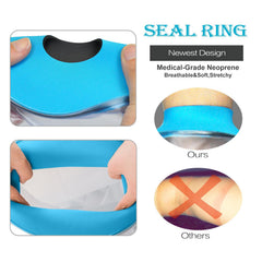 Asunby model wearing cover in shower demonstrating easy shower use