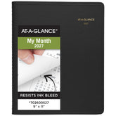 AT-A-GLANCE black faux leather cover showing professional look and durability