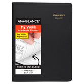 AT-A-GLANCE front cover black with durable faux-leather for professional protection