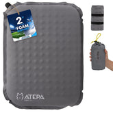 ATEPA front view of grey seat cushion showing compact support