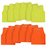Athllete front view pack of pinnies showing color options and clear team separation benefit