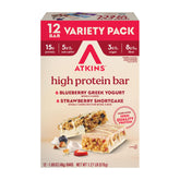 Atkins front packaging 12 count showing variety pack and convenience