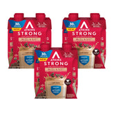 Atkins Strong front packaging showing café latte bottles and benefits