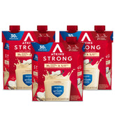 Atkins front packaging showing vanilla shake, convenient protein on the go