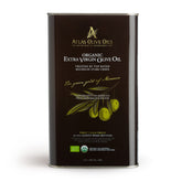 Atlas Olive Oils 3L tin front view showing organic label and packaging benefit
