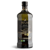 Atlas Olive Oils front 750 mL bottle showing packaging and organic badge for trustworthy quality