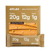 Atlas Protein Bar front packaging showing nutrition highlights and benefits