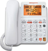 AT&T CL4940 front view showing keypad and sleek white housing for reliable home calling