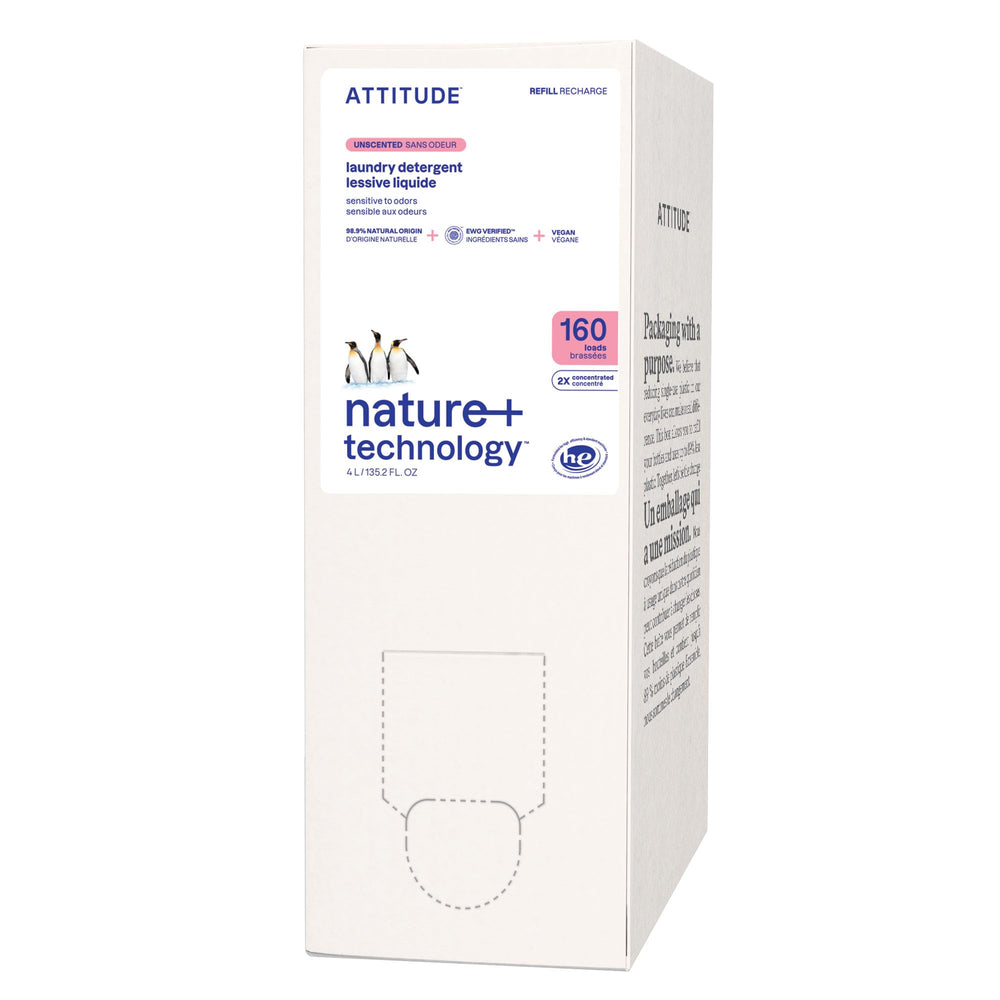 ATTITUDE front packaging refill showing unscented label and benefits