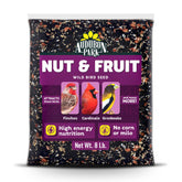 Audubon Park front of package showing 8 lb gourmet bird seed blend attracting more birds