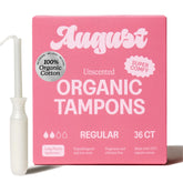 August front box 36-pack showing eco friendly packaging and quantity benefit