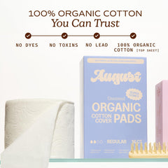 August pad side profile highlighting ultra-thin absorbent layers for discretion