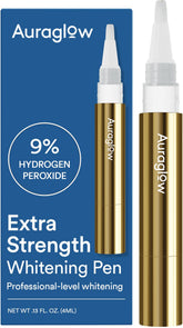 Auraglow pen front packaging showing product and label benefits