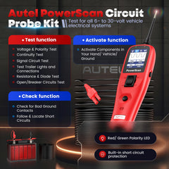 Autel PowerScan probe tip close-up highlighting sensitive tip for fast fault finding