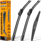 AUTOBOO front left wiper blade showing fit and clear wipe