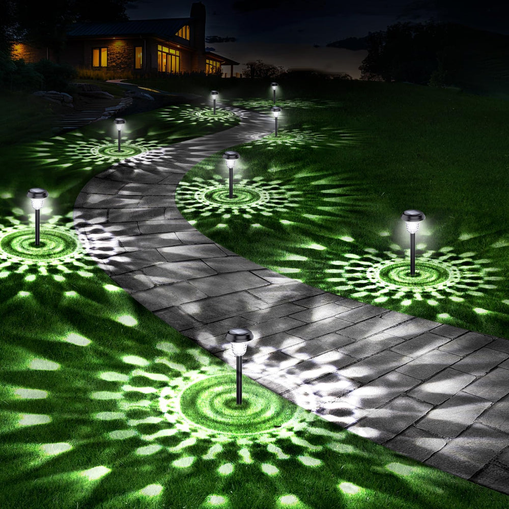 AUVERI LIFE front view of 10-pack lighting showing bright yard illumination