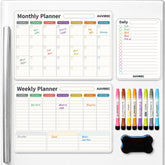 AUVIREC front pack view showing three magnetic fridge planners for visible organization