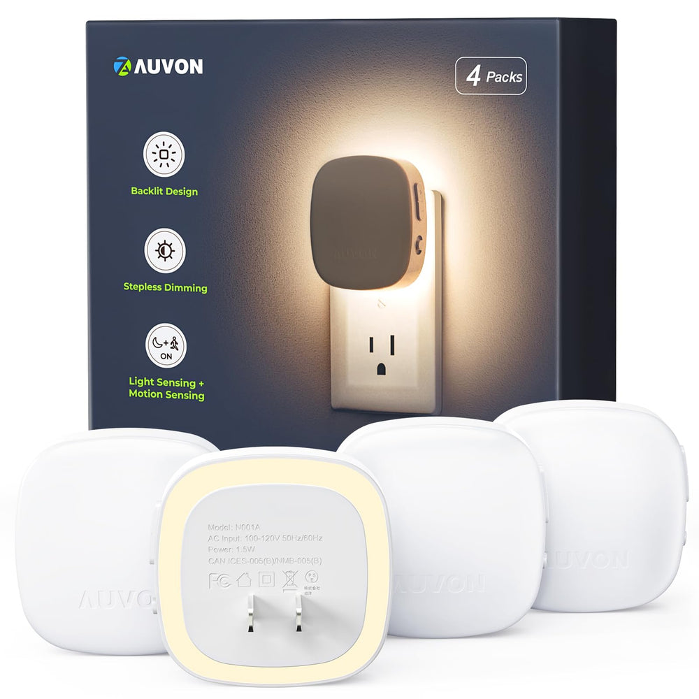 AUVON front view backlit night light showing soft diffuse illumination for safer navigation