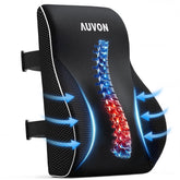 AUVON lumbar support pillow front view showing ergonomic shape and fit