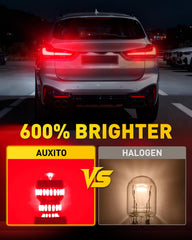 AUXITO red bulb side profile with electroplated housing for durability